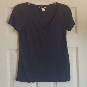 Navy V Neck Tee